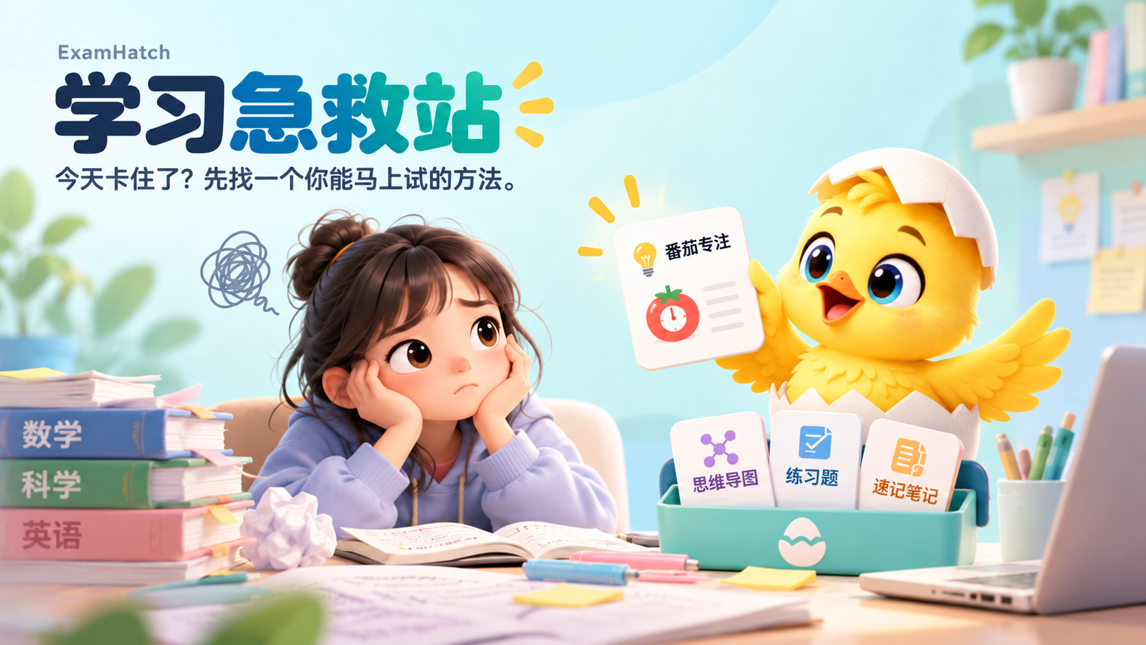 学习急救站:今天卡住了?先找一个能马上试的方法。